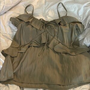 Universal Thread Green Ruffled Tie Front Camisole